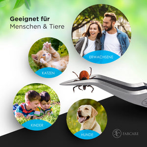 FABCARE 2 in 1 Zeckenzange inkl. Etui