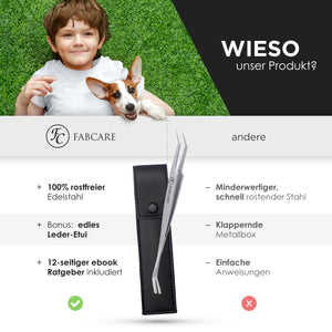 FABCARE 2 in 1 Zeckenzange inkl. Etui